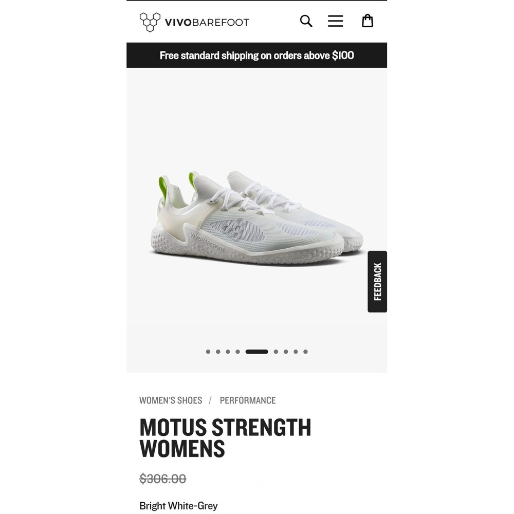 Vivobarefoot Motus Strength M Mens 9 White GreyTraining Shoes 309490-14 Barefoot